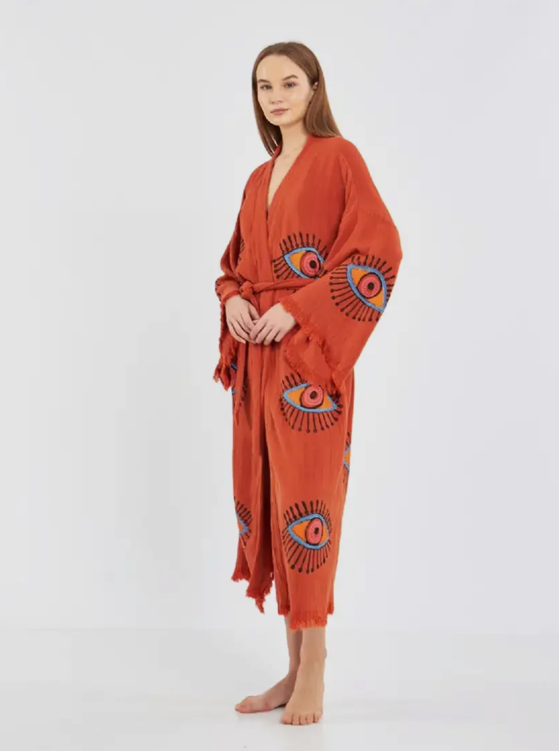 Organic Cotton Evil EyeLong Robe